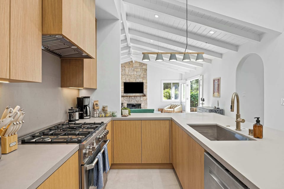 Kitchen | Gas Range & Open to Living Room