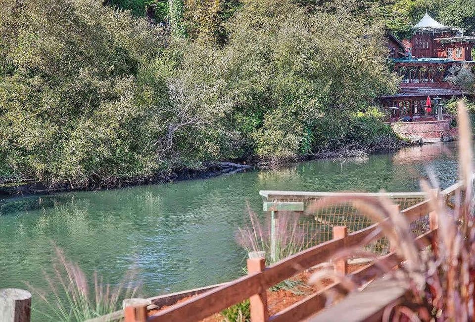 Soquel Creek with a view of iconic restaurant Shadowbrook