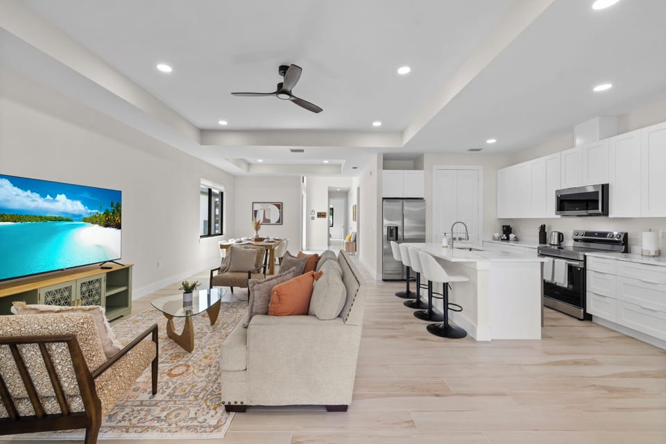 An open floor plan allows plenty of space for everyone.