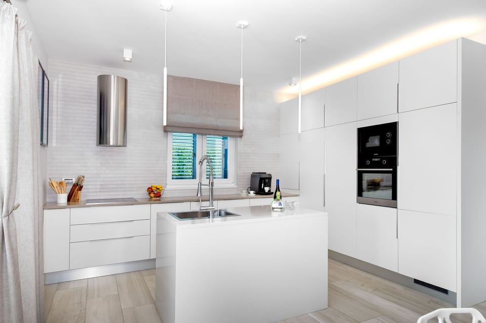 Villa | Private kitchen | Fridge, microwave, oven, stovetop
