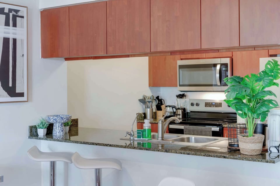 Modern kitchen with plenty of counter space