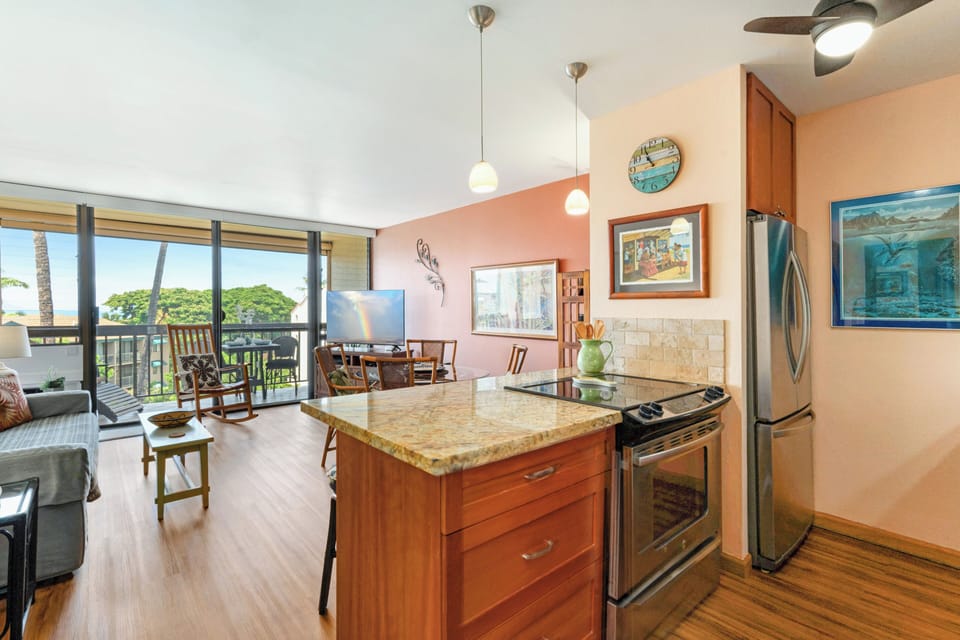 Stainless steel appliances.