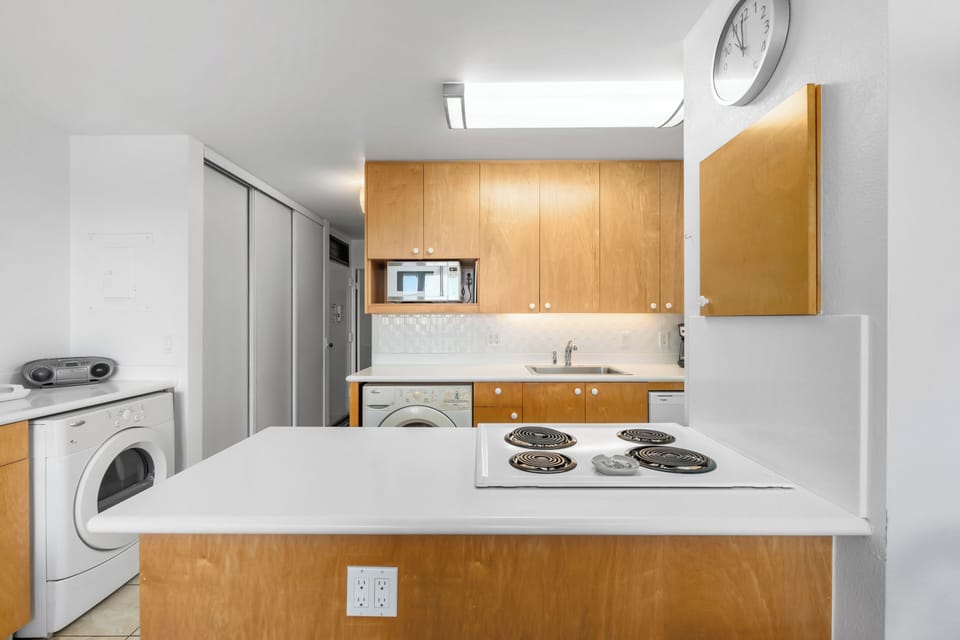 Washer/dryer in unit.