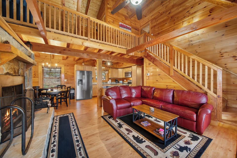 Leather Sofa in the Open Main Floor