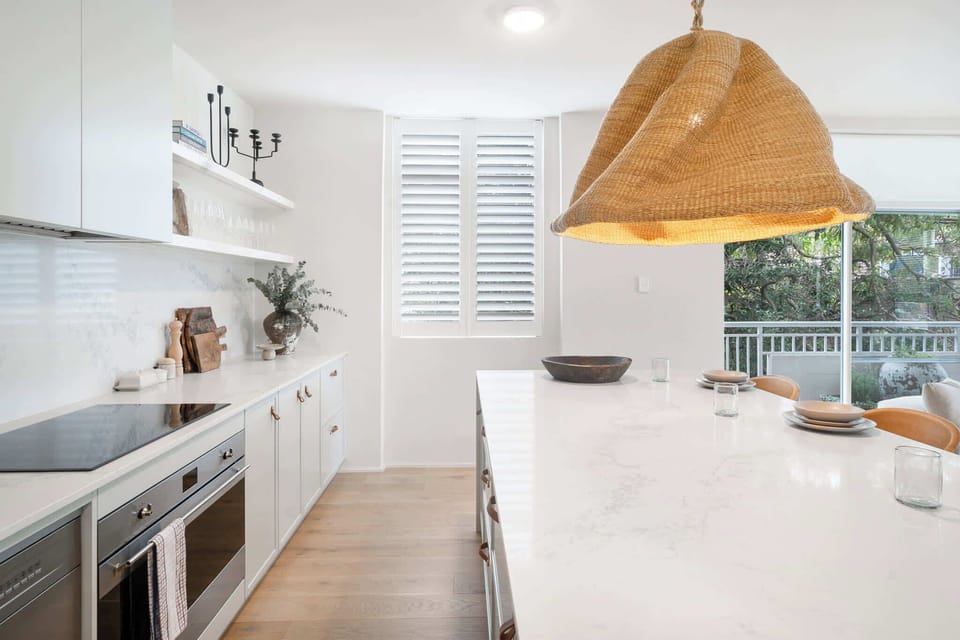 Stunning chef’s kitchen with oversized island, premium SMEG appliances, family-size fridge, dishwasher and Nespresso machine 