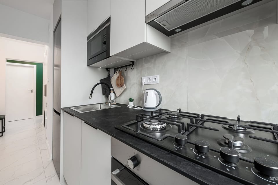 Comfort Apartment, Balcony, Courtyard View | Private kitchen | Full-size fridge, microwave, oven, dishwasher