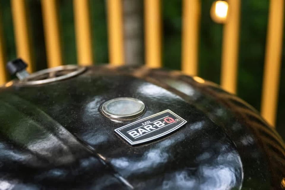 Charcoal grill for sizzling country-style cookouts.
