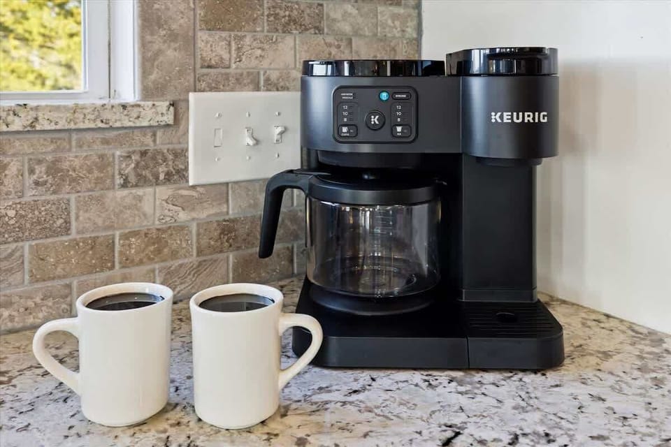 Start your day with a fresh brew from the convenient Keurig coffee station in the fully equipped kitchen.