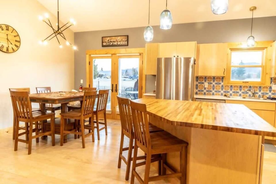 The kitchen is open to the living areas