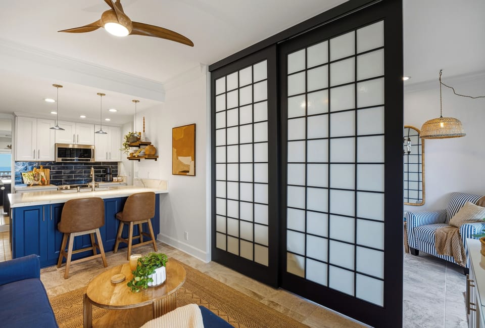 Pocket partial room divider shoji screen