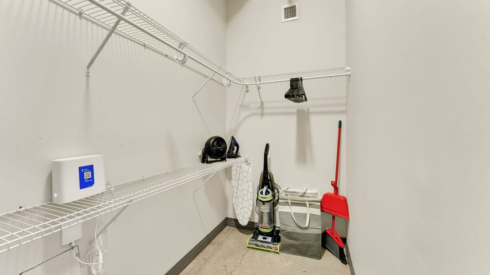 Closet for clothing and essentials  Longer Stays