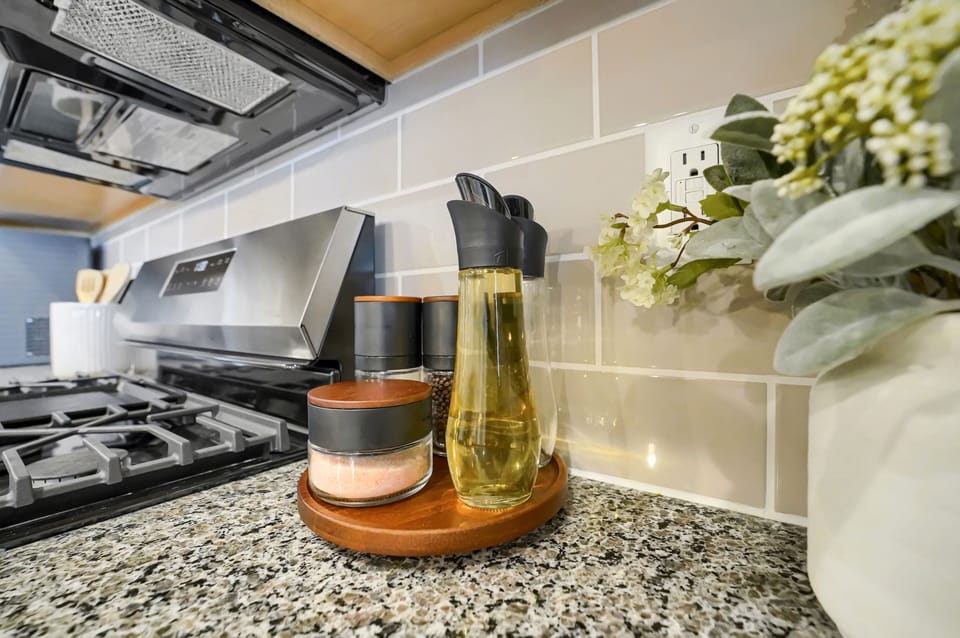 All the kitchen cooking and serving utensils for your stay