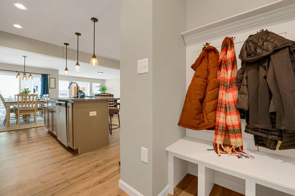 Hooks for coats by the garage nook