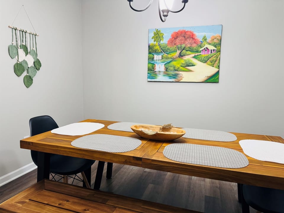 Dining Room with table and 6 dining seats. 