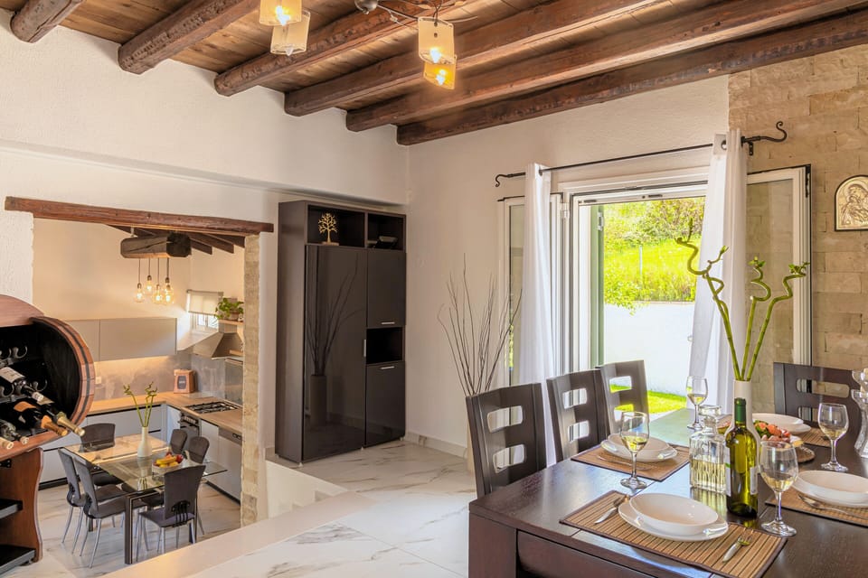Dining mezzanine overlooking the living area below