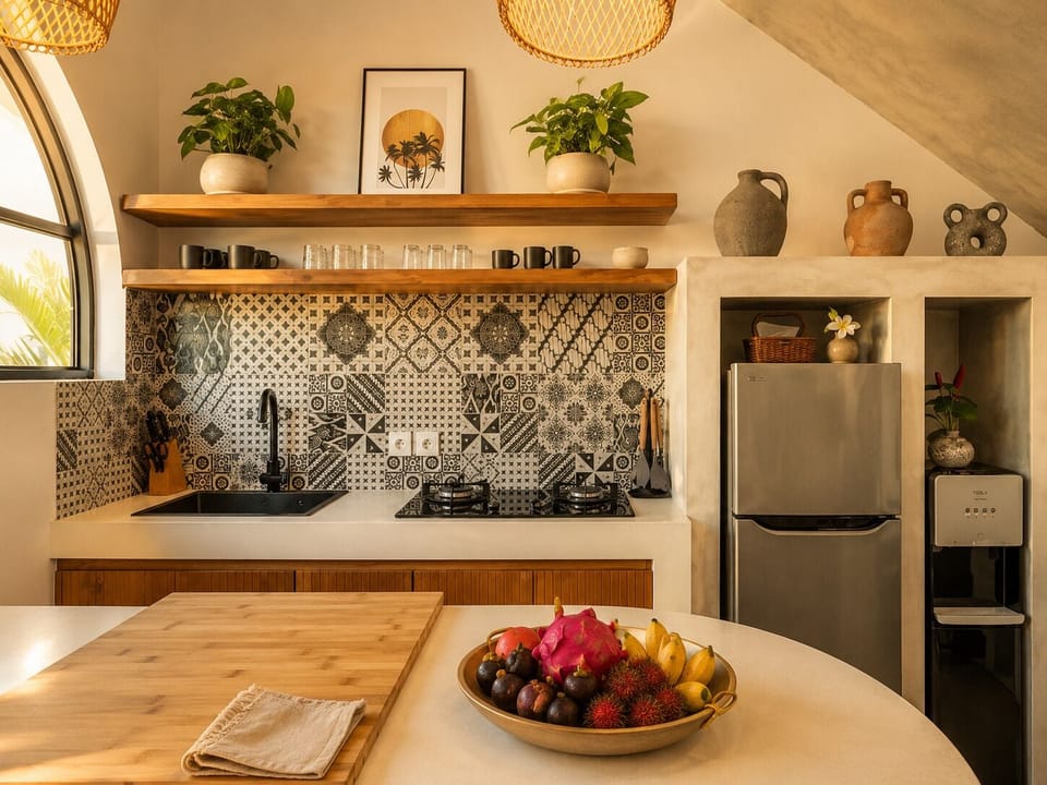 Luxury Villa, Patio, Pool View | Private kitchen | Espresso maker, electric kettle