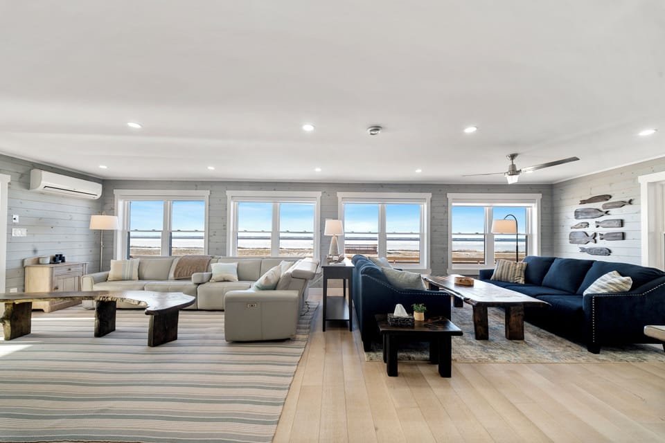 A huge living area offers plenty of space to relax and gather comfortably.