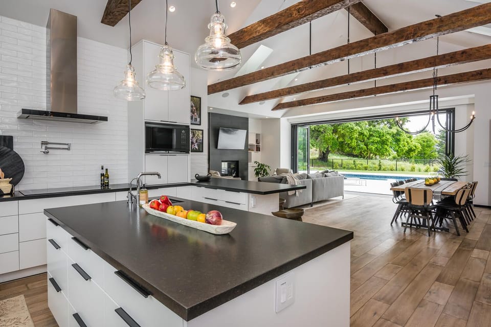 Open kitchen and dining designed for shared meals