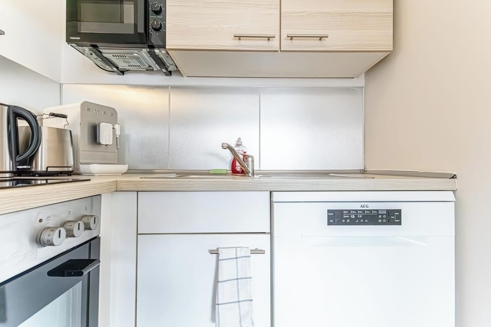 Basic Apartment | Private kitchen | Fridge, oven, stovetop, dishwasher