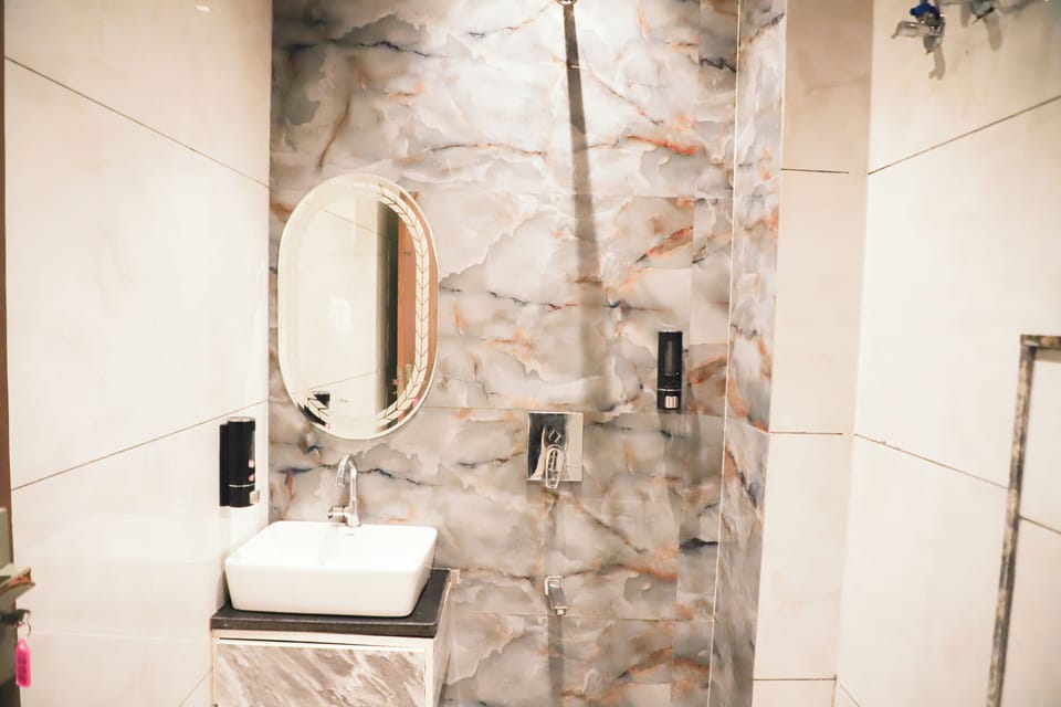 Shower, towels, soap, shampoo