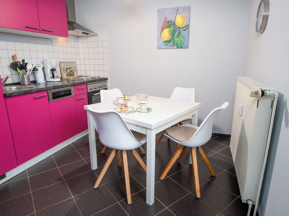 Furniture, Flooring, Interior Design, Floor, Major Appliance, Kitchen, Room, Apartment, Kitchen Appliance, Chair