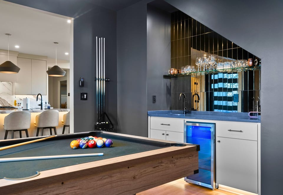 Fun is always on the schedule in this game room, where you can play, hang out, and keep the energy going long after the day’s adventures are done.