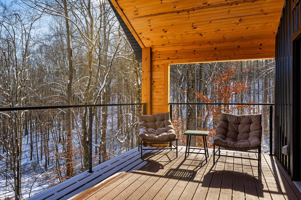 Relax on ample seating while taking in the breathtaking pond views.