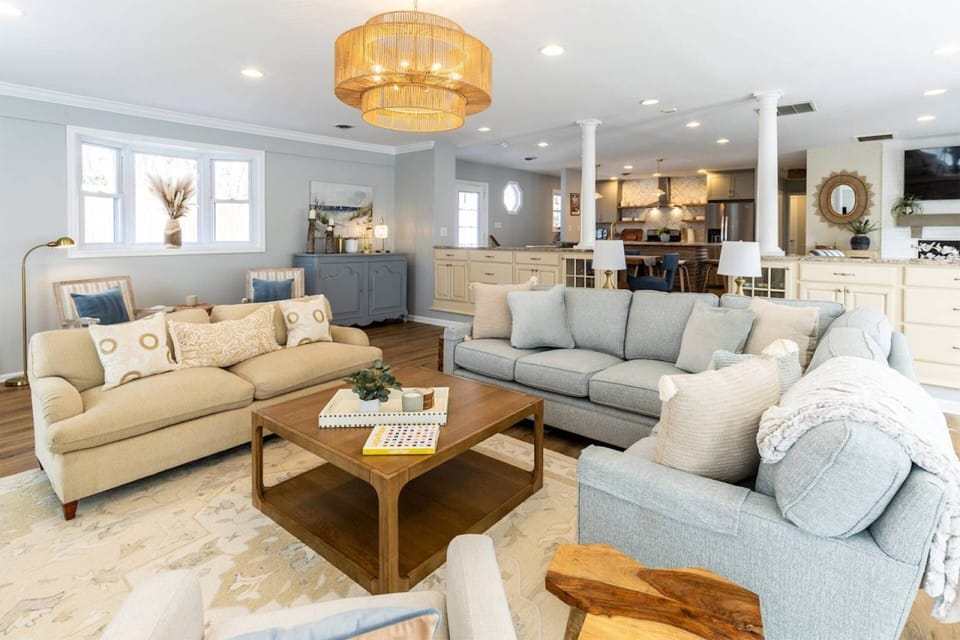 There's plenty of seating in the main level family room for the whole family.