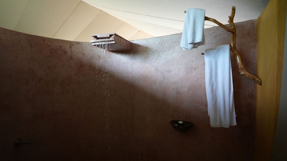 Premium Tent | Bathroom | Shower, rainfall showerhead, free toiletries, hair dryer