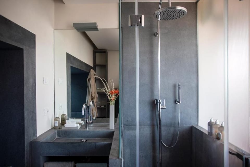 Shower, free toiletries, hair dryer, bathrobes