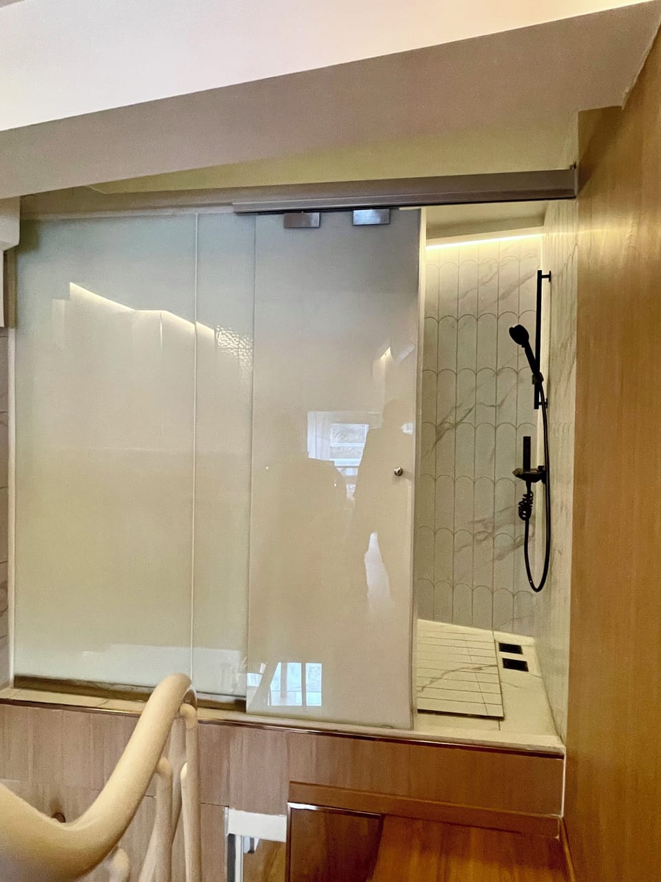 Superior Loft | Bathroom | Shower, hair dryer, slippers, towels