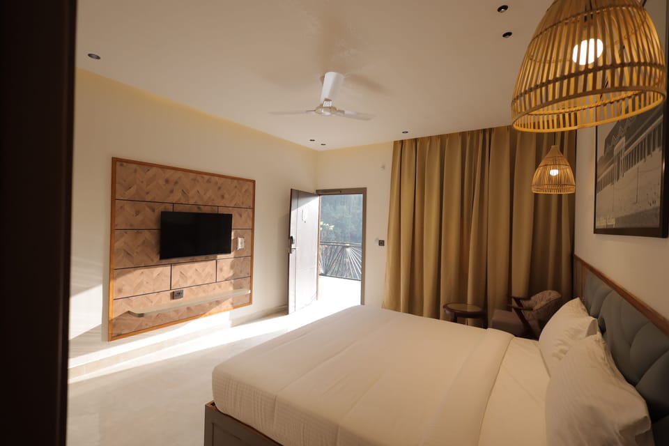Premier Double Room, Pool View | Frette Italian sheets, premium bedding, down comforters