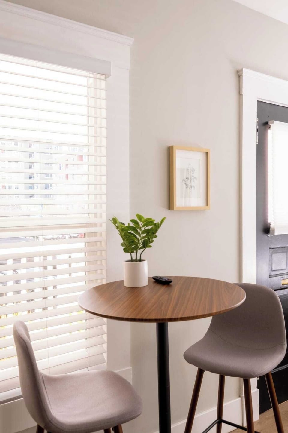 Pull up a chair and enjoy your morning coffee at the café style table