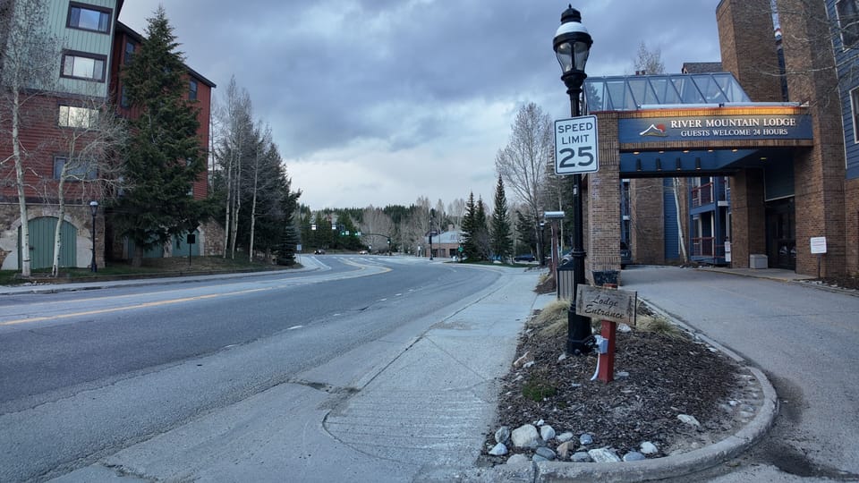 Quiet street view near the property in winter conditions