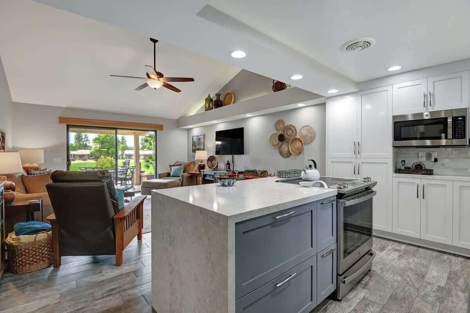 KITCHEN TO DINING AND LIVING SPACE