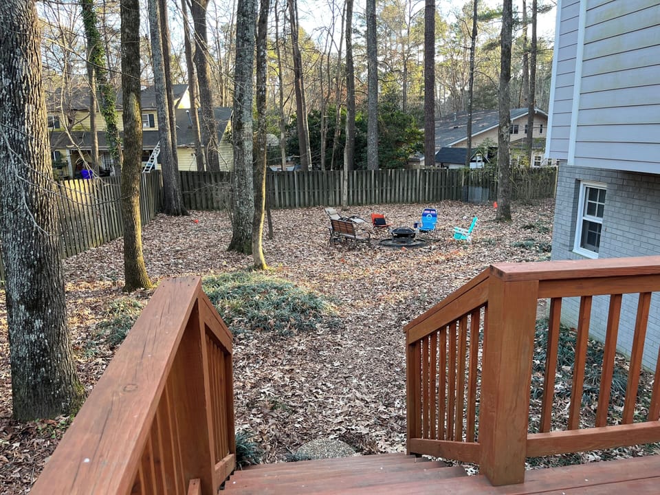 Backyard deck (off dining room)