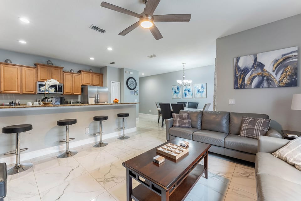 Living room and kitchen