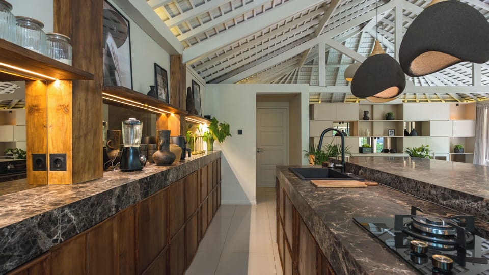 Villa, 3 Bedrooms, Pool View | Private kitchen | Fridge, microwave, oven, stovetop
