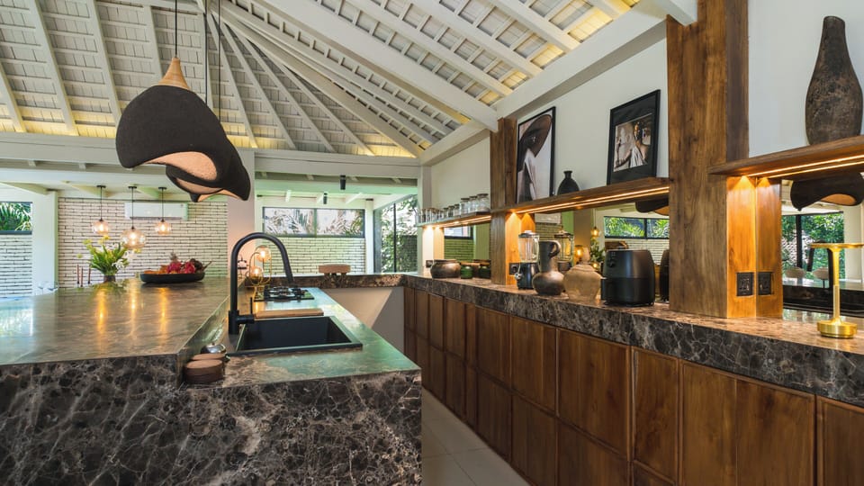 Villa, 3 Bedrooms, Pool View | Private kitchen | Fridge, microwave, oven, stovetop