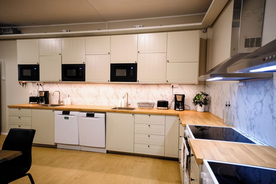 Shared fridge, microwave