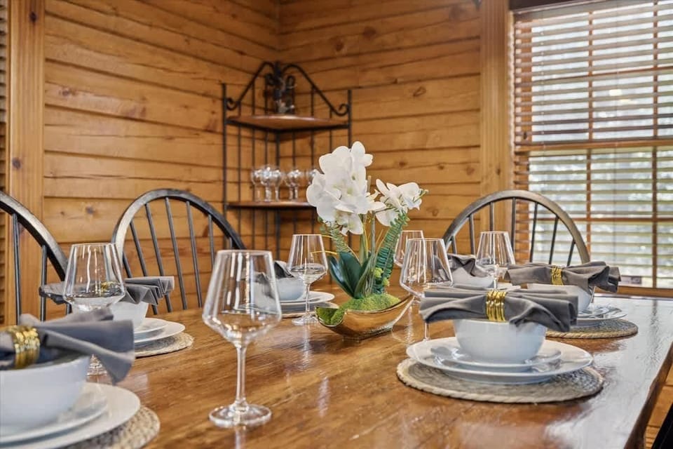 Gather around the stylish dining table - perfect for family meals and game nights.