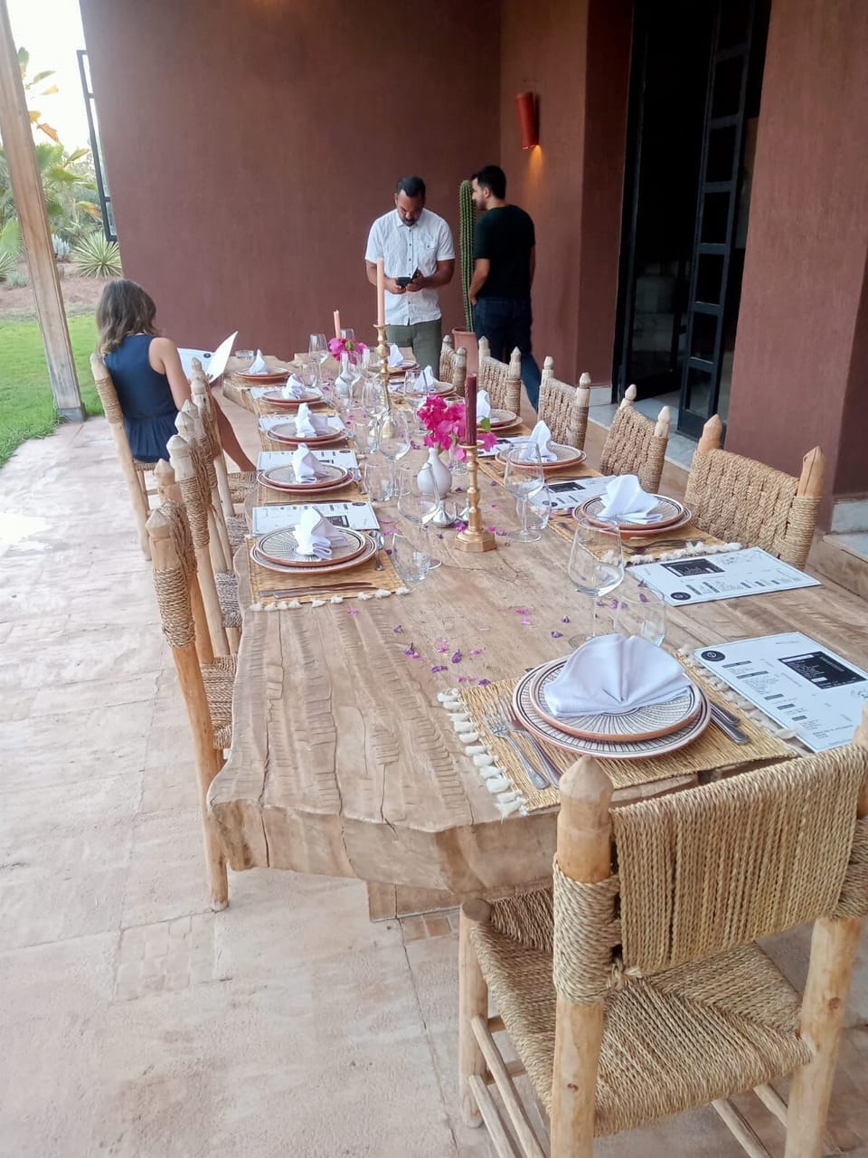Pool terrace dining table