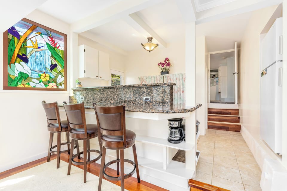 A spacious kitchen island perfect for cooking or casual meals