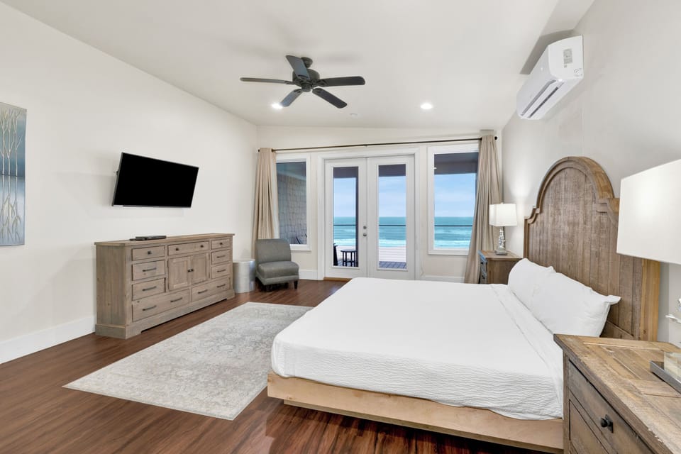 Bedroom 8 has a private balcony and bathroom, TV and King bed - sleeps 2