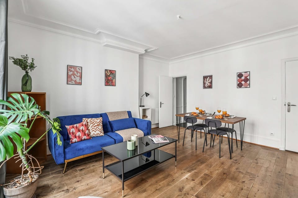 The open-plan living and dining area