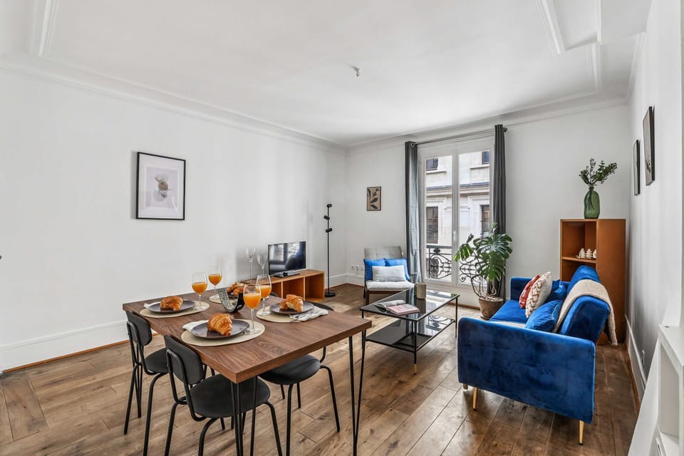 The open-plan living and dining area