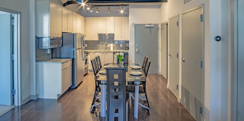 Indoors, Floor, Flooring, Dining Room, Dining Table