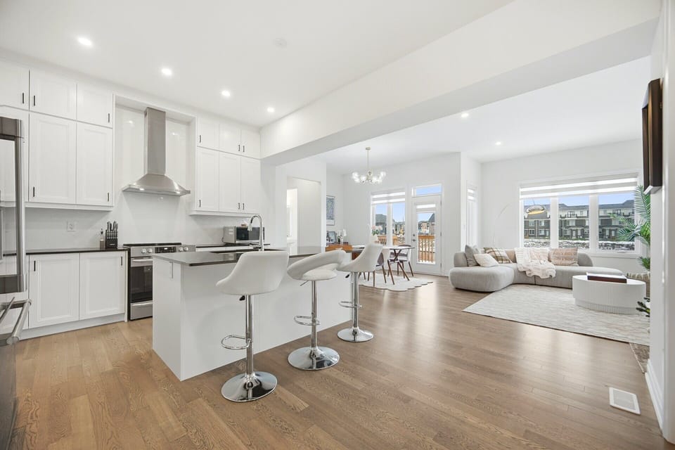 Heart of the home: Spacious, modern kitchen and dining.