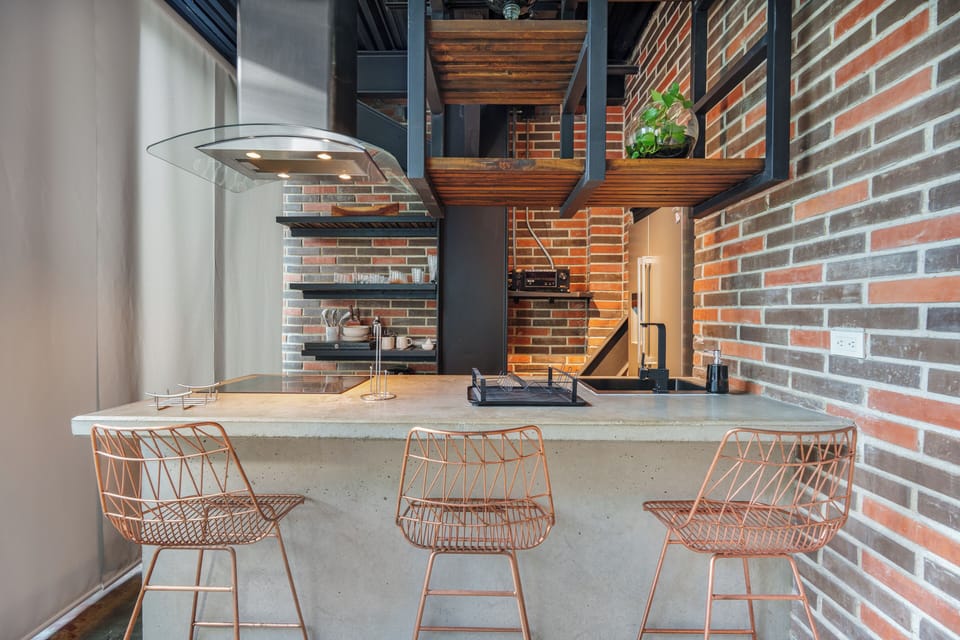 Deluxe Apartment, City View | Private kitchen | Fridge, paper towels