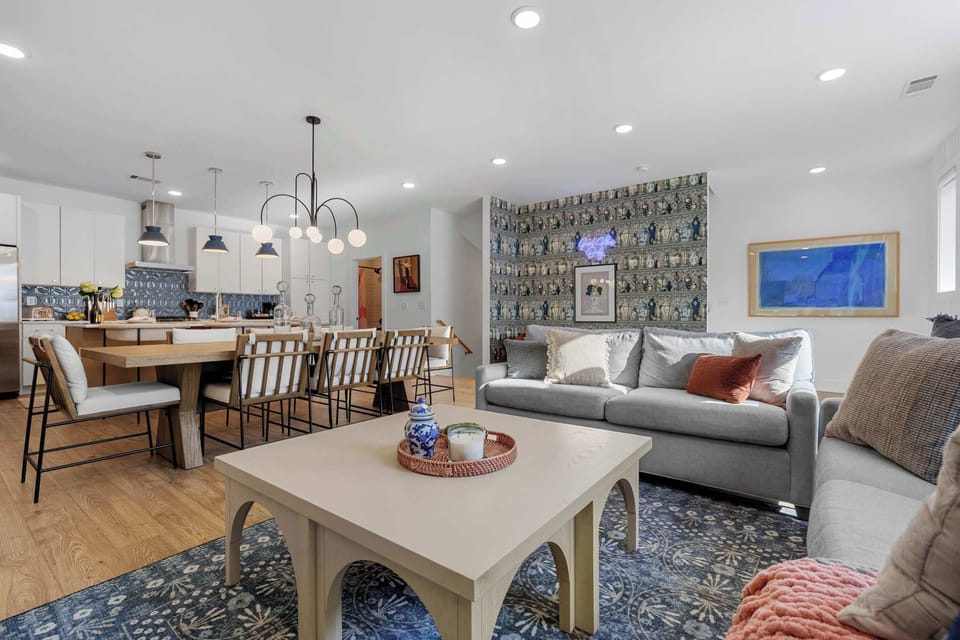 Living Room with Sleeper Sofa + Smart TV